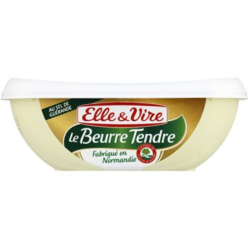 Beurre tendre Elle & Vire - Barquette 250g - 1/2 sel