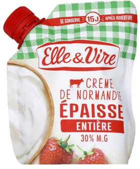Crème Entière Epaisse Elle & Vire - Poche 33cl