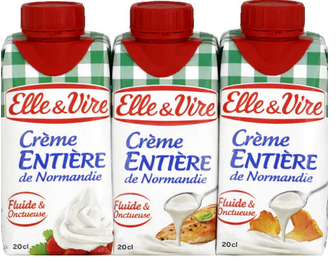 Crème Entière de Normandie Elle & Vire - 3x20cl